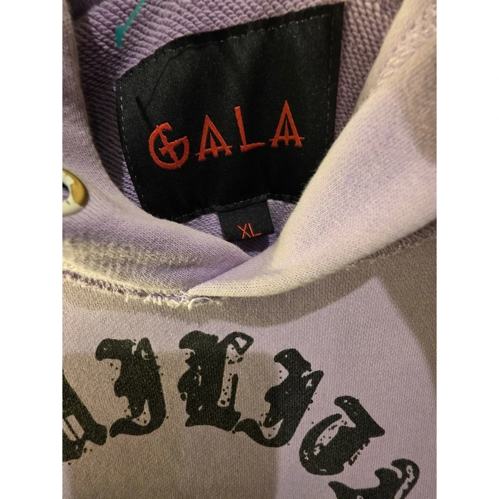 GALA‎ Hoodie Mens XL Purple Green Graphic Streetwear Y2K